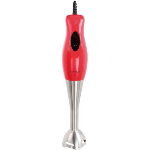  Domoclip Stabmixer Edelstahl Puerierstab 300 Watt Hand-Mixer (Zerkleinerer, Mixstab, Turbofunktion, Abnehmbarer Fuss, Rot)