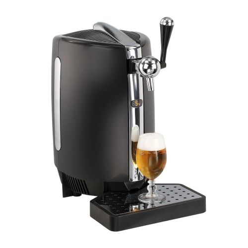  Domoclip Beer Pump for 5litres/1Gallon Bottle Dispensing with Temperature Display with Removable Drip Tray, Cooling System Radiator Pressure Vented for Stylish Beer Foam65Watts)