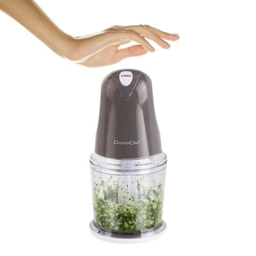  Domoclip Electric Multi Food Chopper Stainless Steel Twin Blade Mixer Stirrer Herb Chopper (Turbo Button (Onion) 0.5Litre Container, 260Watts, Grey)