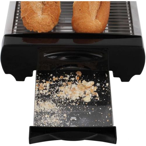  Domoclip Flachtoaster Brotroester Tischroester Edelstahl Toaster Kruemelschublade Broetchen Roester (Quarz Heizelement, Thermostat, Grill, 600 Watt, Automatische Abschaltung)