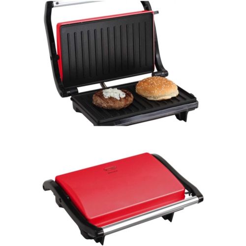  Domoclip Kontaktgrill Deckel Sandwich-Maker 700 Watt Grill (Sandwich-Toaster, Multigrill, Tischgrill, Panini-Maker, Elektrogrill, Rot)