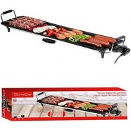 Domoclip Teppanyaki-Grill Elektrogrill Tischrill XXL fuer 10 Personen (1800 Watt, 90 cm Breit, Antihaft, regelbares Thermostat, Cool-Touch-Griffe)