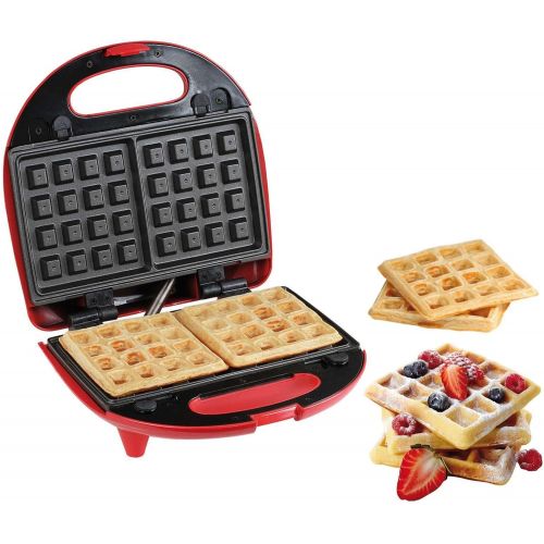  Domoclip 3in1 Doppel Waffeleisen Sandwichmaker Kontaktgrill Austauschbare Backflachen Elektrogrill (Tischgrill, Sandwichtoaster, 2 Belgische Waffeln, Panini Maker, Antihaftbeschichtung)