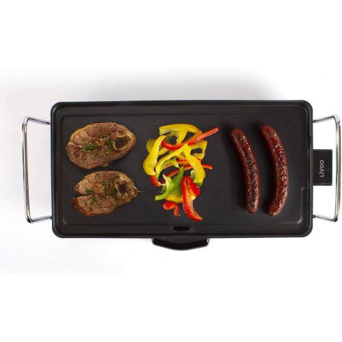  Domoclip Teppanyaki Grill mit starken 2000 Watt Elektrogrill (Japanischer Grill, Tischgrill, Fettauffangbehalter, Grillplatte 40 x 23 cm)