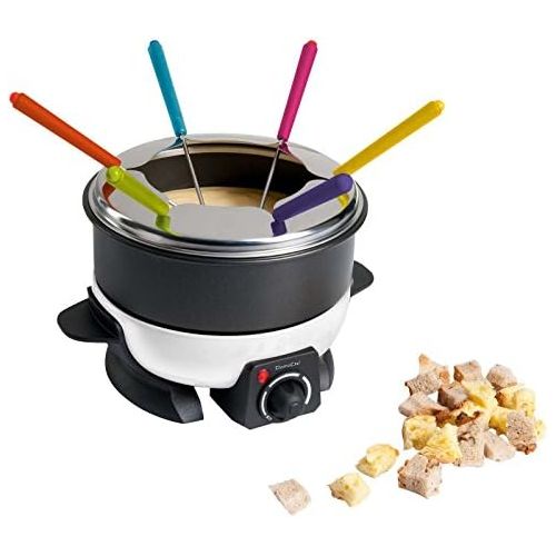  Domoclip Fondue Elektrisch Fondueset fuer 6 Personen mit Thermostat 1,6 Liter (Kasefondue, Schokofondue, Spritzschutz, Antihaftbeschichtung)