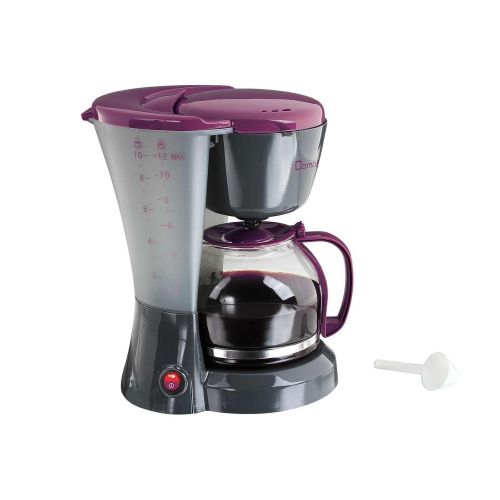  Domoclip Kaffeemaschine mit Glaskanne 1,5 Liter (Kaffeeautomat fuer ca. 12 Tassen, Warmhalteplatte, 800 Watt, schwarz-lila)