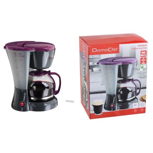  Domoclip Kaffeemaschine mit Glaskanne 1,5 Liter (Kaffeeautomat fuer ca. 12 Tassen, Warmhalteplatte, 800 Watt, schwarz-lila)