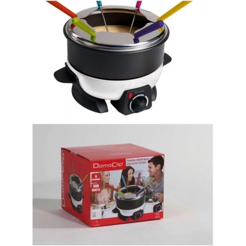  Domoclip Fondue Elektrisch Fondueset fuer 6 Personen mit Thermostat 1,6 Liter (Kasefondue, Schokofondue, Spritzschutz, Antihaftbeschichtung)