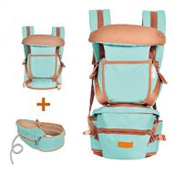 Domone Baby Carrier with Hip Seat for Moms and Dads, Comfortable Large Capacity, 0-48 Months (Blue)