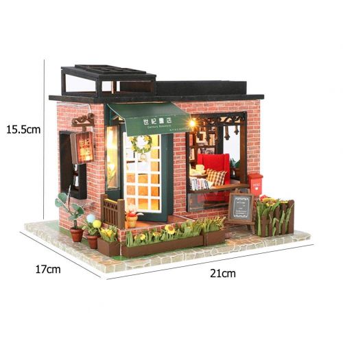  Domybestshop Domybest DIY Wooden Dolls House Handcraft Miniature Kit, House Model Furniture Building Blocks Gift Toys (China Style Town)