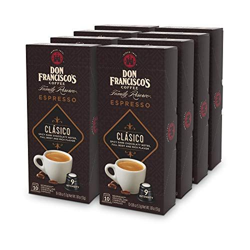  Don Franciscos Espresso Capsules, Clasico, Intensity 9 - Recyclable Coffee Pods (80 Count), Compatible with Nespresso OriginalLine Machines