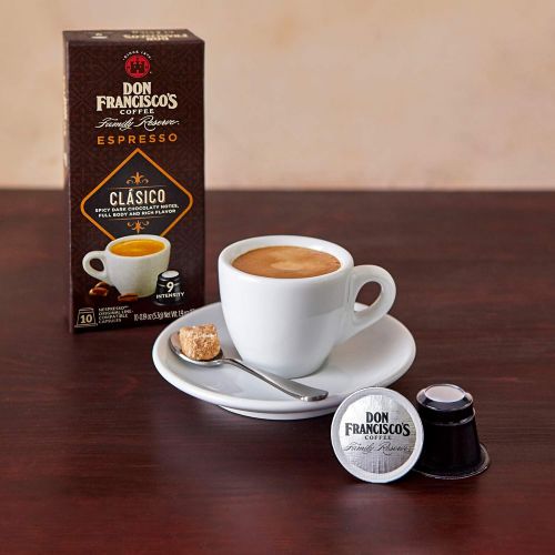  Don Franciscos Espresso Capsules, Clasico, Intensity 9 - Recyclable Coffee Pods (80 Count), Compatible with Nespresso OriginalLine Machines