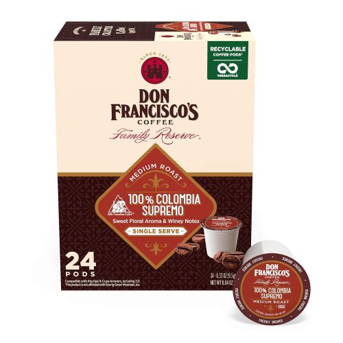  Don Franciscos Single Serve Coffee Pods, Kona Blend Medium Roast, Compatible with Keurig...