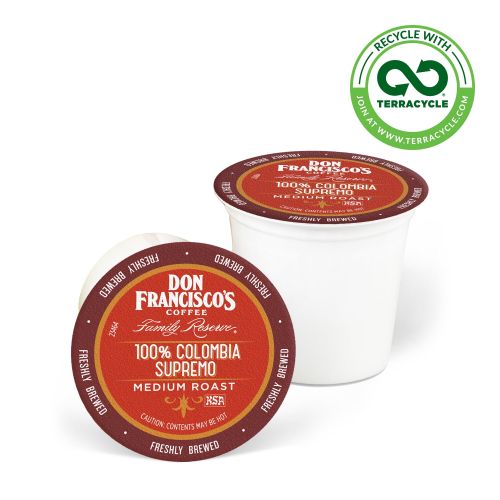  Don Franciscos Single Serve Coffee Pods, Colombia Supremo Medium Roast, Compatible with Keurig K-cup Brewers, 100 Count