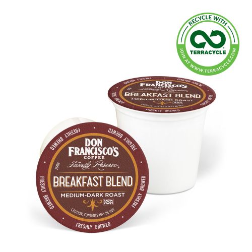  Don Franciscos Single Serve Coffee Pods, Breakfast Blend Dark Roast, Compatible with Keurig K-cup Brewers, 100 Count