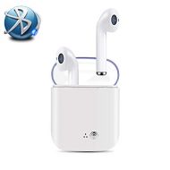 DonHM Bluetooth Headphones,Microphone HD Wireless Earphone in-Ear Sports Mini with Charging bin Earphones Headset,Wireless Earbuds for PC, iOS All Smartphones