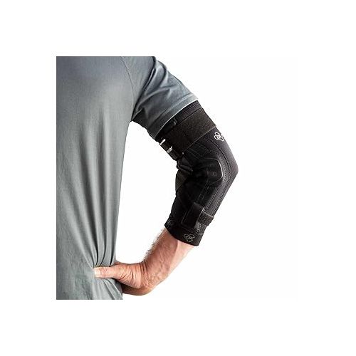  DonJoy Performance Bionic Elbow Brace II - Medium - Maximum Hinged Support for Elbow Hyperextension, UCL, Tommy John Ligament Injury, Dislocated Elbow for Football, Lacrosse, Rugby, Basketball