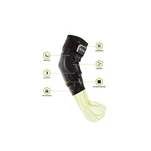  DonJoy Performance Bionic Elbow Brace II - Medium - Maximum Hinged Support for Elbow Hyperextension, UCL, Tommy John Ligament Injury, Dislocated Elbow for Football, Lacrosse, Rugby, Basketball