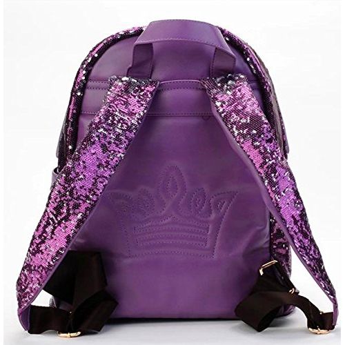  Donalworld Women Sequin Backpack Bling Paillette Glitter School Bag M Purple