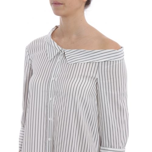  Dondup Silk blend one shoulder shirt dress