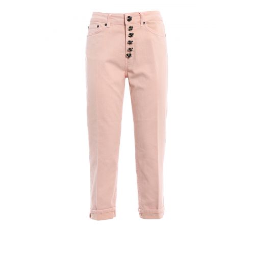  Dondup Koons jewel button pink jeans