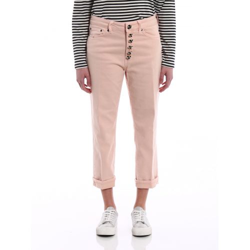  Dondup Koons jewel button pink jeans