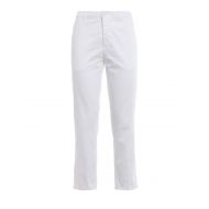 Dondup Rothka white cotton crop trousers