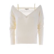 Dondup Lace insert wool cashmere sweater