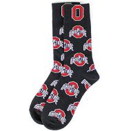 Donegal Bay NCAA Mens OSU Red Dress Socks-Athletic Block