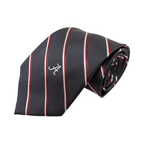  Donegal Bay NCAA Alabama Crimson Tide Charcoal Stripe Necktie, One Size, Crimson