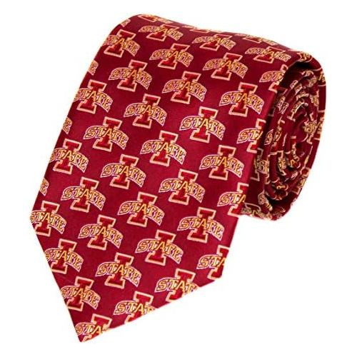  Donegal Bay NCAA Mens Iowa State Cyclones State Repeating Necktie, Cardinal/Gold