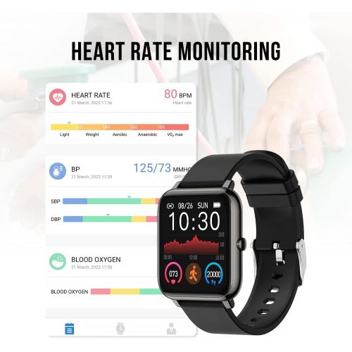  Donerton Smart Watch, Fitness Tracker for Android Phones, Fitness Tracker with Heart Rate and Sleep Monitor, Activity Tracker with IP67 Waterproof Pedometer Smartwatch with Step Co