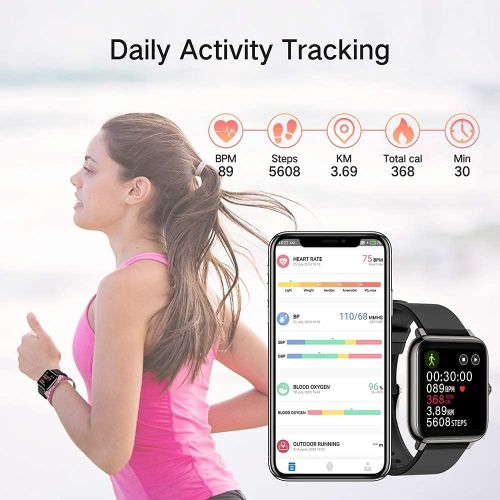  Donerton Smart Watch, Fitness Tracker for Android Phones, Fitness Tracker with Heart Rate and Sleep Monitor, Activity Tracker with IP67 Waterproof Pedometer Smartwatch with Step Co