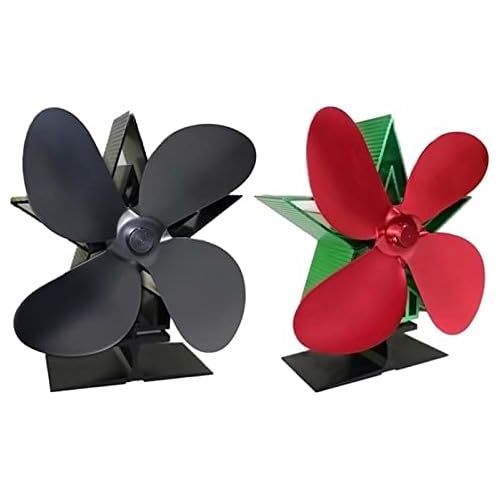  Donewhpn Fireplace stove fans( 4 fans), automatic rotating fans, efficient heat dissipation, wood burning stove fans, large open fire Fireplace fans, self powered overheat protection, qui