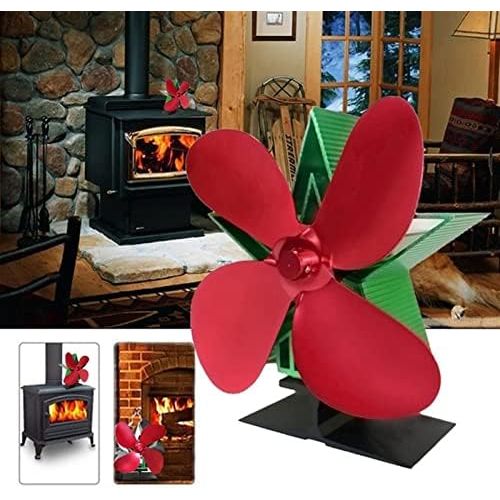  Donewhpn Fireplace stove fans( 4 fans), automatic rotating fans, efficient heat dissipation, wood burning stove fans, large open fire Fireplace fans, self powered overheat protection, qui