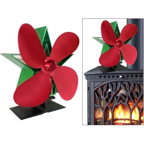  Donewhpn Fireplace stove fans( 4 fans), automatic rotating fans, efficient heat dissipation, wood burning stove fans, large open fire Fireplace fans, self powered overheat protection, qui