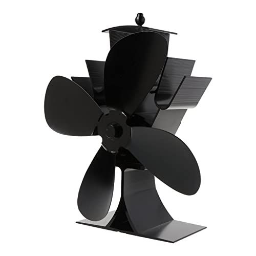  Donewhpn Fireplace Stove Fan( 4 Fans), Automatic Rotating Fan, Efficient Heat Dissipation, Wood burning Stove Fan, Large Open Fire Fireplace Fan, Self powered, Overheat Protection, Quick S