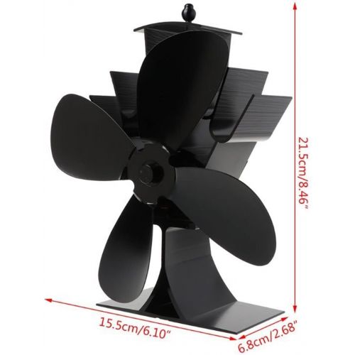  Donewhpn Fireplace Stove Fan( 4 Fans), Automatic Rotating Fan, Efficient Heat Dissipation, Wood burning Stove Fan, Large Open Fire Fireplace Fan, Self powered, Overheat Protection, Quick S