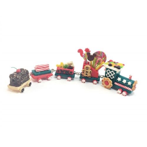  Donlane Christmas locomotive with sweet candy. Dollhouse miniature 1:12