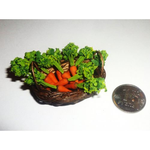  Donlane Vegetables in the baskets and boxes. Carrots, radishes, beets. The vegetables for the garden. Dollhouse miniature 1:12