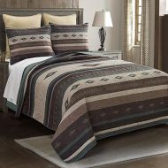 Donna Sharp Sierra Vista Southwest 3 Piece Bedding Set - Full/Queen Quilt and 2 Standard Pillow Shams - Machine Washable
