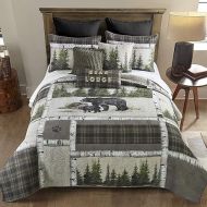 Donna Sharp Twin Bedding Set - 2 Piece - Bear Panels Lodge Quilt Set with Twin Quilt and Standard Pillow Sham - Machine Washable