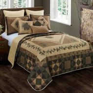 Donna Sharp Twin Bedding Set - 2 Piece - Antique Pine Lodge Quilt Set with Twin Quilt and Standard Pillow Sham - Machine Washable