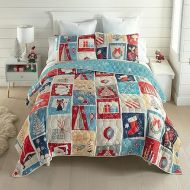 Donna Sharp Queen Bedding Set - 3 Piece - Retro Christmas Lodge Quilt Set with Queen Quilt and Standard Pillow Shams - Machine Washable