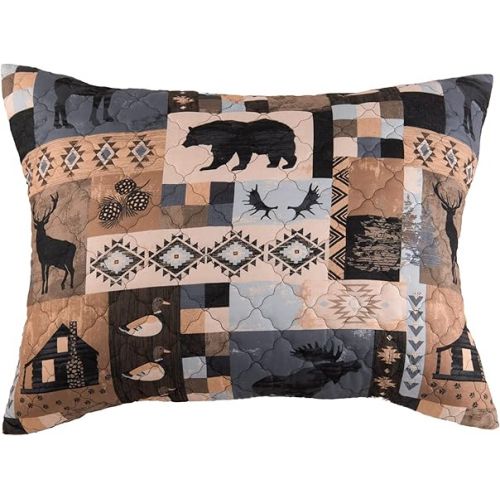  Donna Sharp Queen Bedding Set - 3 Piece - Kila Lodge Quilt Set with Queen Quilt and Standard Pillow Shams - Machine Washable