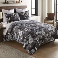 Donna Sharp King Bedding Set - 3 Piece - Nightly Walk Lodge Quilt Set with King Quilt and Two King Pillow Shams - Machine Washable