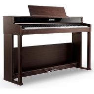 Donner DDP-400 Digital Piano with 88 Key Progressive Weighted Keyboard, Premium Upright Piano Keyboard for Professional, Bundle with Headphone, Bluetooth, Record,138 Tones,100 Rhythms, LCD, Brown