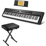 Donner DEP-20 Beginner Digital Piano + Adjustable Keyboard Bench 2.4 Inch Thickness