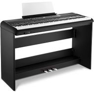 Donner SE-1 88 Key Digital Piano with Graded Hammer Action Weighted Keys, Record, Bluetooth, 4 Reverb, LCD Screen, MIDI IN/OUT, 88 Key Weighted Keyboard Piano Bundle with Stand, Headphone, Three Pedal