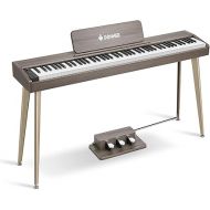 Donner 88 Key Digital Piano Keyboard for Beginner, DDP-60 Electric Piano with 88 Velocity-Sensitive Keys, 128 Voices, 83 Rhythms, 8 Reverb Effects, Include 3 Piano Style Pedals, Stand, Classic Gray